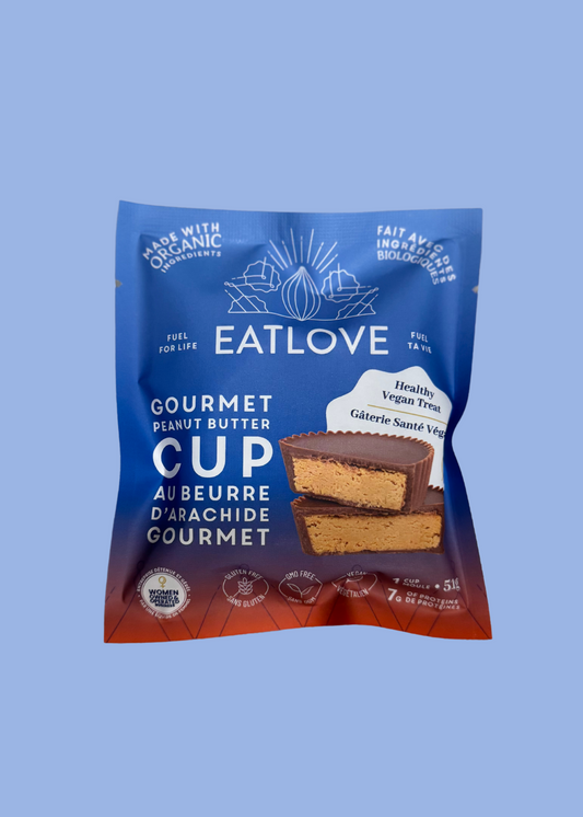 Cup de chocolat gourmet EatLOve à saveur de beurre d'arachide.