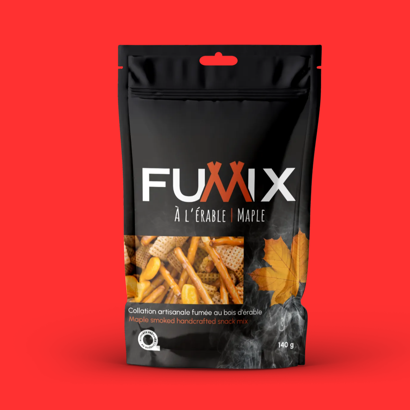 Sac de grignotines Fumix à saveur d'érable.