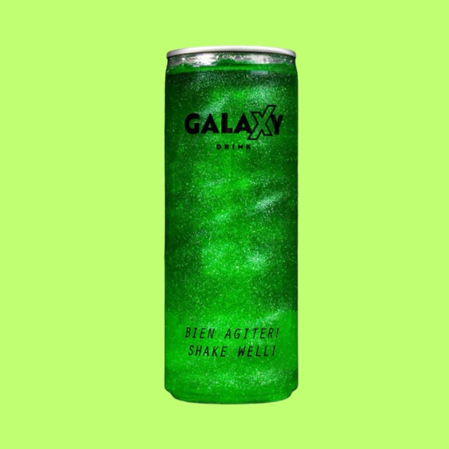 Boisson scintillante et non-pétillante de Galaxy Drink à saveur de melon et litchi.